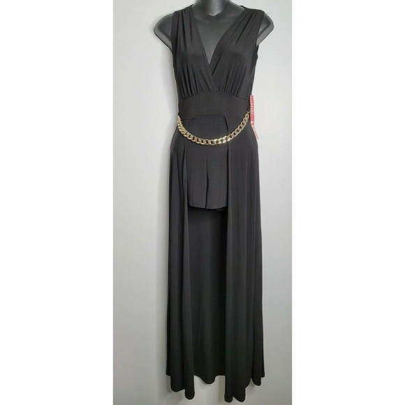Jasmine Dresses & Skirts - JASMINE‎ Womens Black Dress Front Slit Flowy Romper Style Small NEW